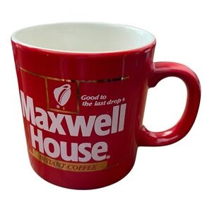Vintage Maxwell House Coffee Cup‎ Mug Good To The Last Drop Instant Coffee Red